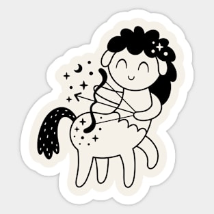 Sagittarius Baby Zodiac Sign Black Sticker